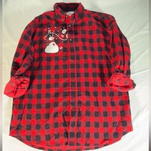 Red and Black Checkered Women’s Flannel Shirt size large